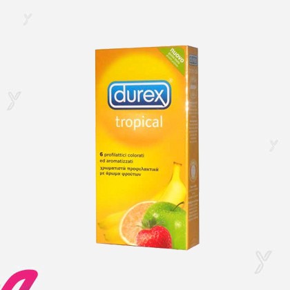 Hộp 3 chiếc Bao cao su Durex Tropical Flavors thơm mùi trái cây 